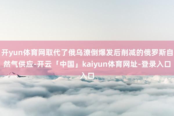开yun体育网取代了俄乌潦倒爆发后削减的俄罗斯自然气供应-开云「中国」kaiyun体育网址-登录入口