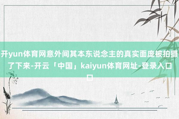 开yun体育网意外间其本东说念主的真实面庞被拍摄了下来-开云「中国」kaiyun体育网址-登录入口