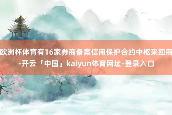 欧洲杯体育有16家券商备案信用保护合约中枢来回商-开云「中国」kaiyun体育网址-登录入口