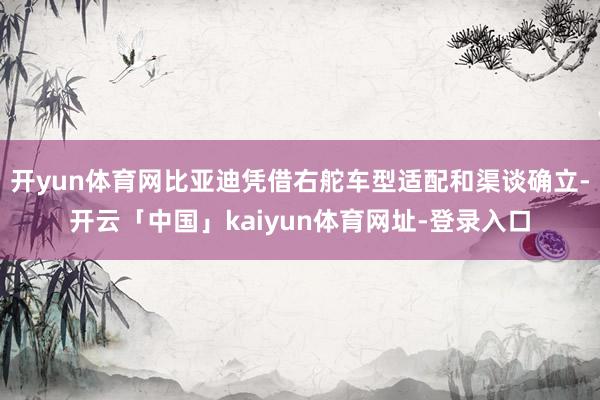 开yun体育网比亚迪凭借右舵车型适配和渠谈确立-开云「中国」kaiyun体育网址-登录入口