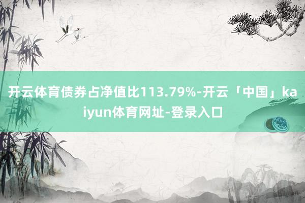 开云体育债券占净值比113.79%-开云「中国」kaiyun体育网址-登录入口