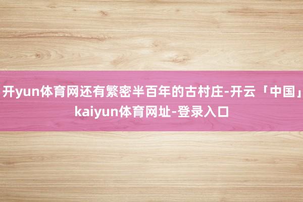 开yun体育网还有繁密半百年的古村庄-开云「中国」kaiyun体育网址-登录入口