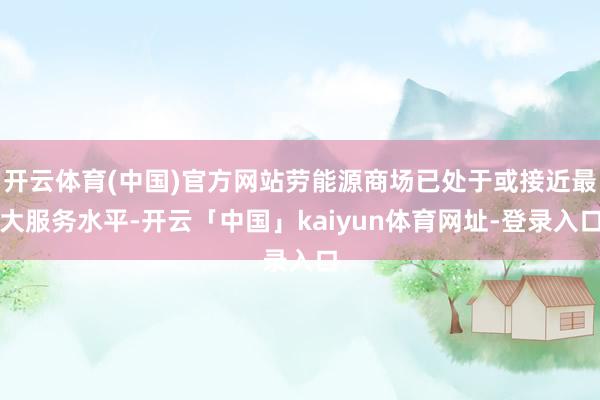 开云体育(中国)官方网站劳能源商场已处于或接近最大服务水平-开云「中国」kaiyun体育网址-登录入口