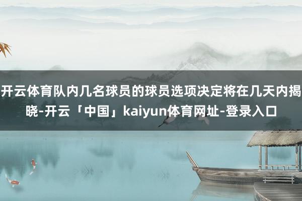 开云体育队内几名球员的球员选项决定将在几天内揭晓-开云「中国」kaiyun体育网址-登录入口