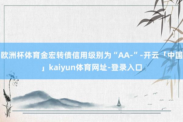 欧洲杯体育金宏转债信用级别为“AA-”-开云「中国」kaiyun体育网址-登录入口