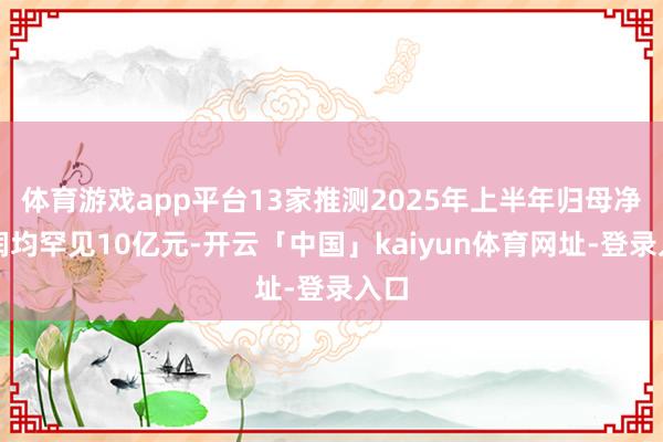 体育游戏app平台13家推测2025年上半年归母净利润均罕见10亿元-开云「中国」kaiyun体育网址-登录入口