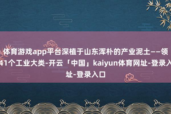 体育游戏app平台深植于山东浑朴的产业泥土——领有41个工业大类-开云「中国」kaiyun体育网址-登录入口