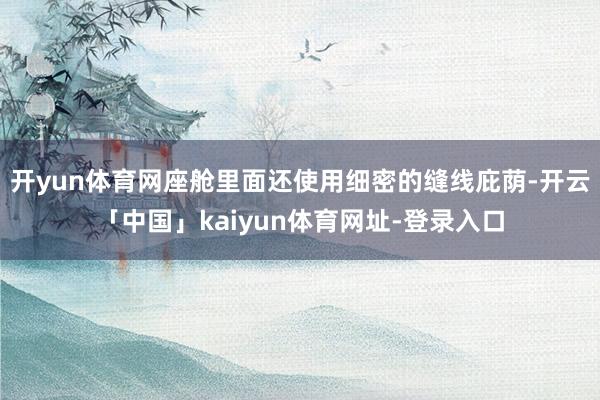 开yun体育网座舱里面还使用细密的缝线庇荫-开云「中国」kaiyun体育网址-登录入口