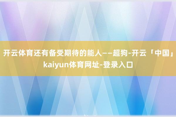 开云体育还有备受期待的能人——超狗-开云「中国」kaiyun体育网址-登录入口
