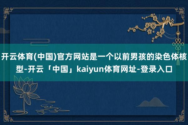 开云体育(中国)官方网站是一个以前男孩的染色体核型-开云「中国」kaiyun体育网址-登录入口