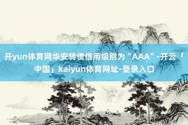 开yun体育网华安转债信用级别为“AAA”-开云「中国」kaiyun体育网址-登录入口