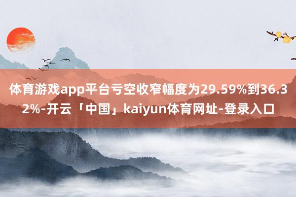 体育游戏app平台亏空收窄幅度为29.59%到36.32%-开云「中国」kaiyun体育网址-登录入口