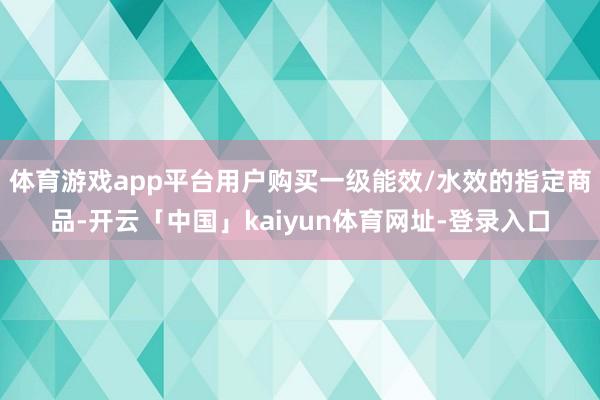体育游戏app平台用户购买一级能效/水效的指定商品-开云「中国」kaiyun体育网址-登录入口