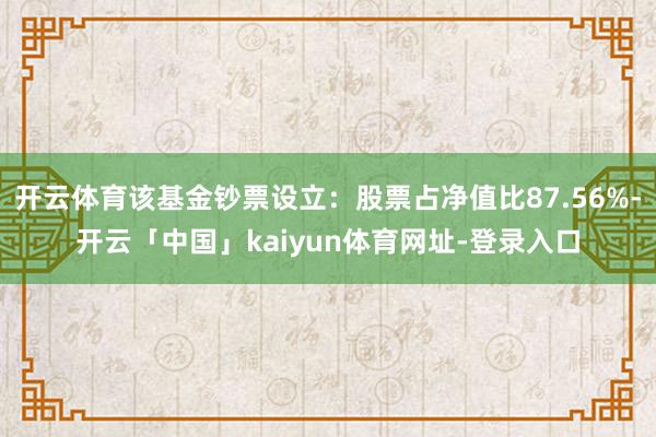 开云体育该基金钞票设立：股票占净值比87.56%-开云「中国」kaiyun体育网址-登录入口